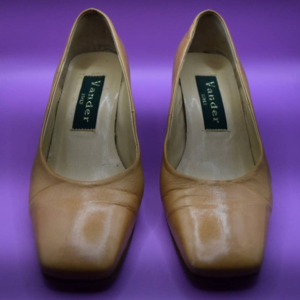 Vander Tan Leather Chunky Heel - 35.5 / 5.5